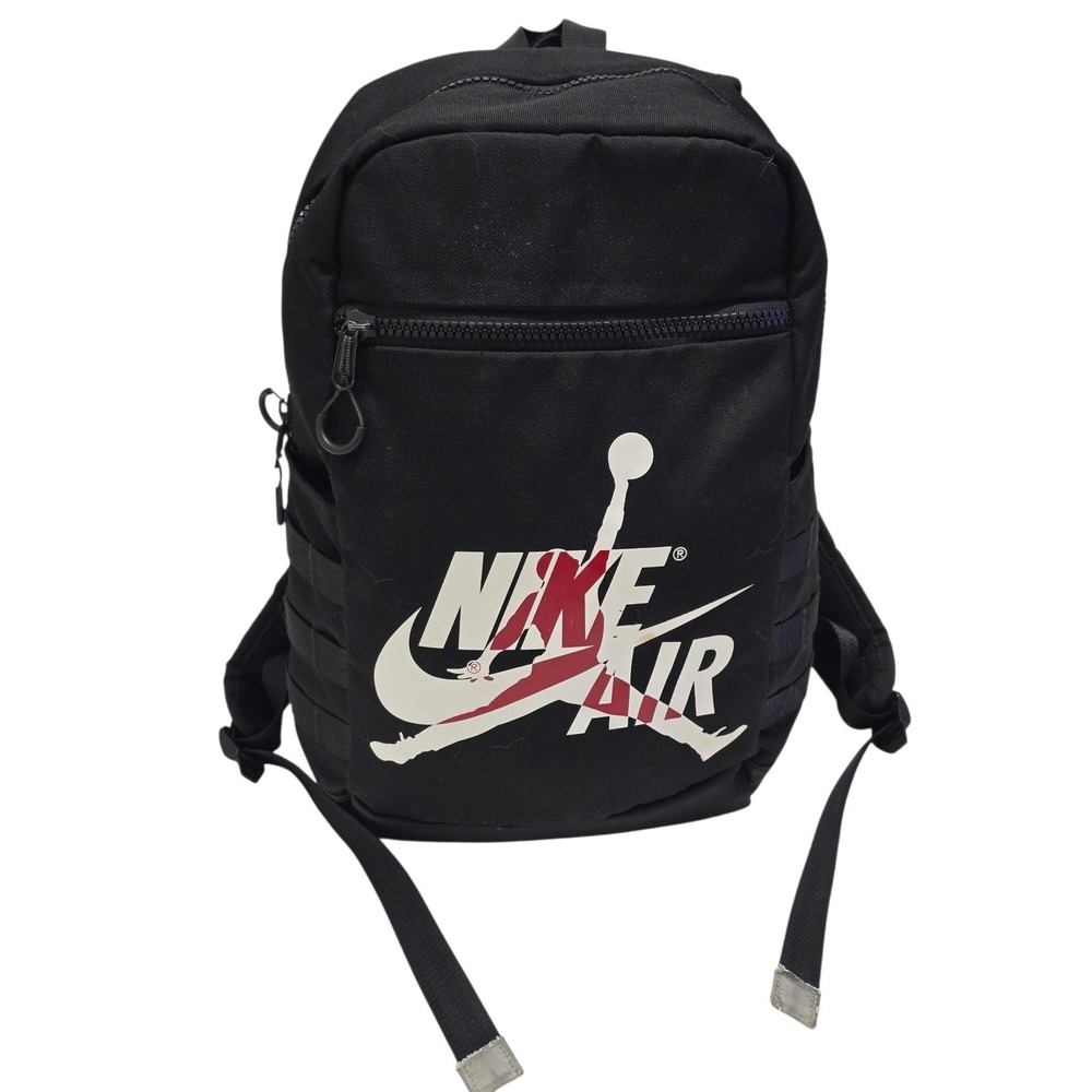 Jordan Air Backpack Black Jumpman Nike Logo Canvas Bag 0257-023 Large